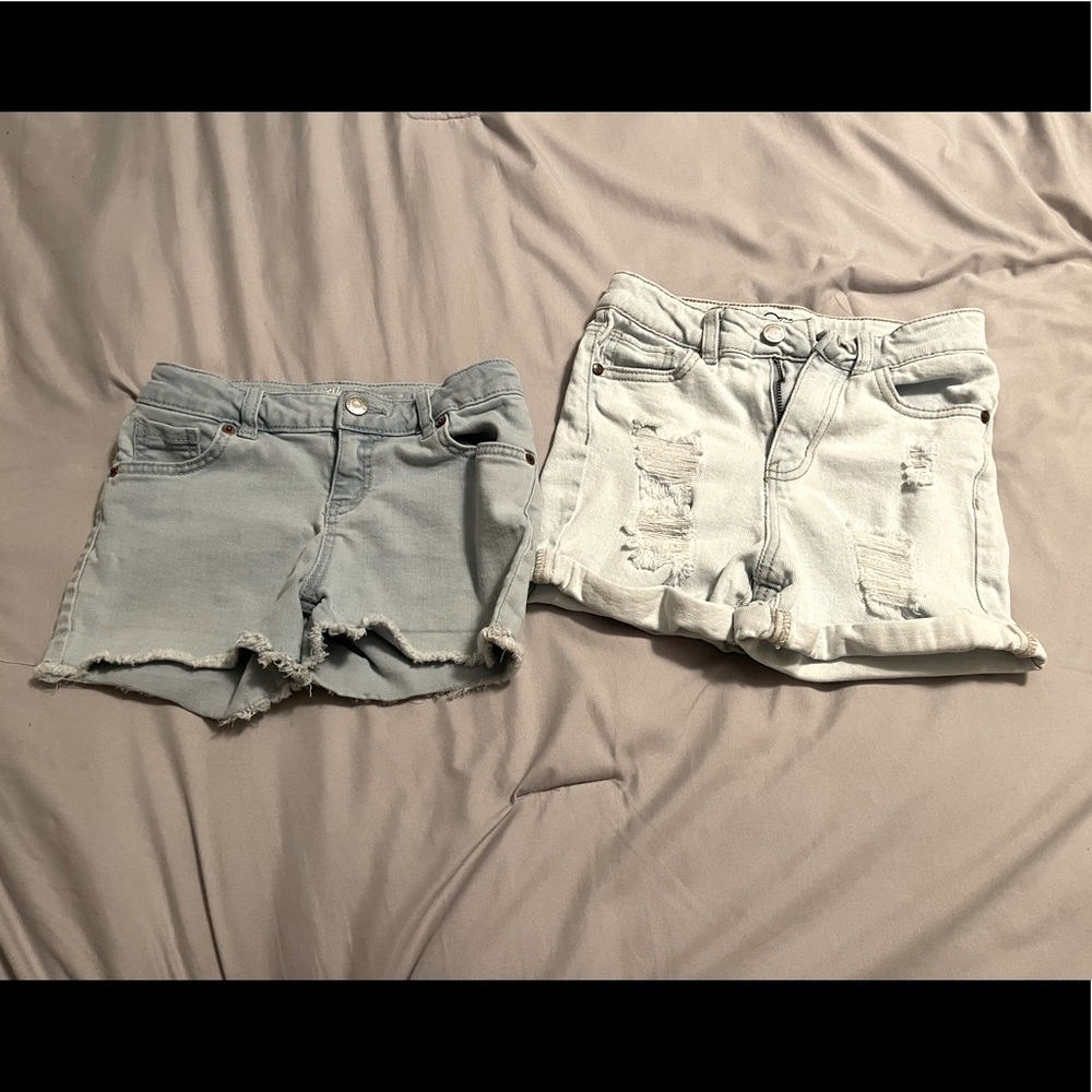 2 pairs of girls jean shorts